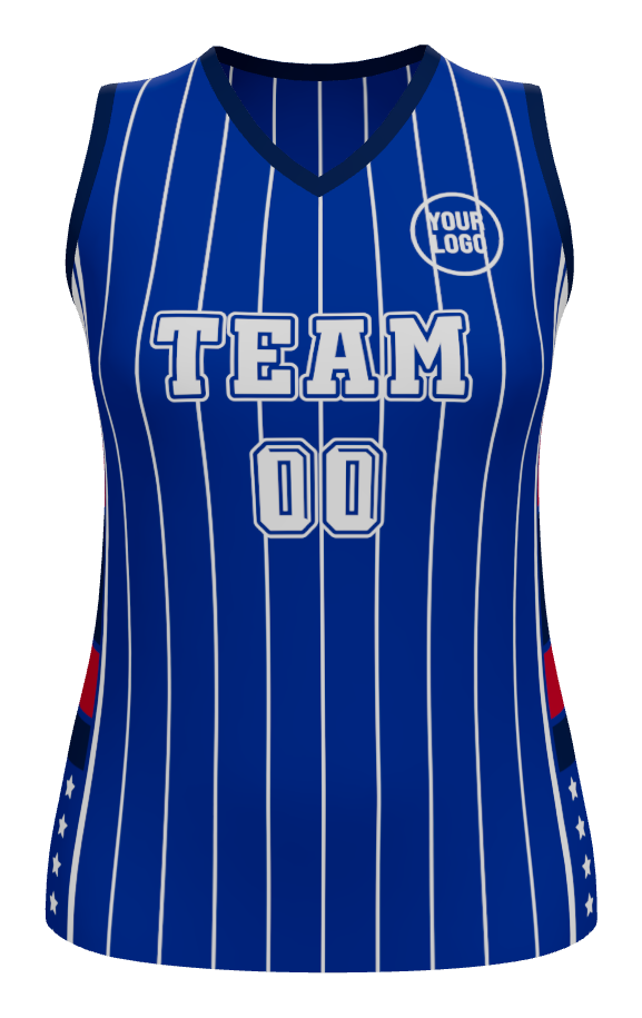 Womens Halfcourt V-Neck Basketball Jersey, design 05